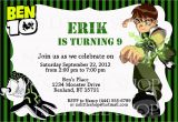 Ben 10 Birthday Invitation Cards Templates Ben 10 Inspired Birthday Invitation Card Party Ideas