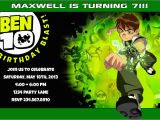 Ben 10 Birthday Invitation Cards Templates Ben 10 Party Games Printable Supplies