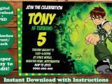 Ben 10 Birthday Invitation Cards Templates Instant Download Ben10 Birthday Invitation Template