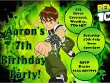 Ben 10 Birthday Invitation Cards Templates Personalised Ben 10 Invitations