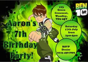 Ben 10 Birthday Invitation Cards Templates Personalised Ben 10 Invitations