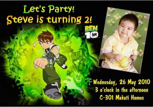 Ben 10 Birthday Invitation Cards Templates Steve Ben10 Invitation Arvee 39 S Photo Shoppe