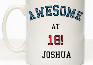 Best 18th Birthday Presents Male Awesome at 18 Design Personalised 18th Birthday Mug 18th