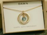 Best 50th Birthday Gifts for Her 50th Birthday Gift for Her Aquamarine Necklace by