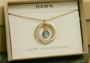 Best 50th Birthday Gifts for Her 50th Birthday Gift for Her Aquamarine Necklace by