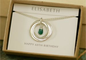 Best 60th Birthday Present for A Man 60th Birthday Gift for Mum Gift for Women Emerald Necklace