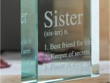 Best Gift for A Sister On Her Birthday Personalised Glass token Sister Meaning