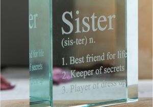 Best Gift for A Sister On Her Birthday Personalised Glass token Sister Meaning