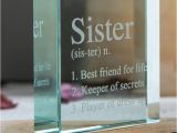 Best Gift for Sister On Her Birthday Personalised Glass token Sister Meaning