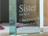 Best Gift for Sister On Her Birthday Personalised Glass token Sister Meaning