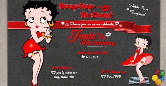 Betty Boop Birthday Invitations Betty Boop Birthday Invitations Adult Birthday Invitations