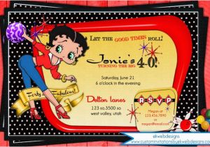 Betty Boop Birthday Invitations Betty Boop Bowling Birthday Invitations Adult Birthday