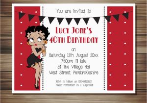 Betty Boop Birthday Invitations Betty Boop Party Invitations All Occasions All Colours