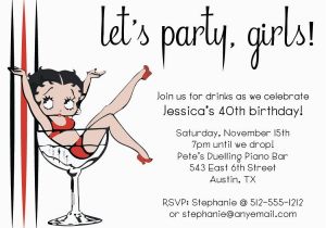 Betty Boop Birthday Invitations Party On with Betty Boop Invitation Printable by