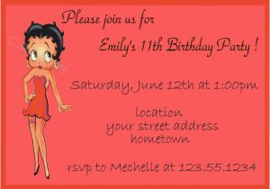 Betty Boop Birthday Invitations Personalized Photo Invitations Cmartistry Betty Boop