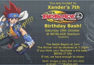 Beyblade Birthday Invitation Template Beyblade Birthday Card Printable Draestant Info