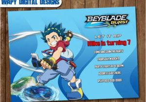 Beyblade Birthday Invitation Template Beyblade Model 4 Digital Party Invitation Customize Invite