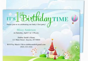 Bible Verse for 1st Birthday Invitations Kiddie Landscape 1st Birthday Party Invitation Templates