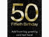 Big 50th Birthday Cards 50th Birthday Elegant Black Gold Glam Big Greeting Card