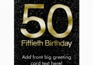 Big 50th Birthday Cards 50th Birthday Elegant Black Gold Glam Big Greeting Card