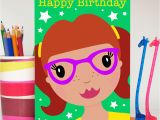 Big Birthday Cards In Stores Girl with Glasses Large Birthday Card Colour their Day