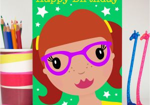 Big Birthday Cards In Stores Girl with Glasses Large Birthday Card Colour their Day