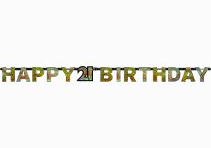 Big W Happy Birthday Banner Sparkling Celebration Happy 21st Birthday Letter Banner