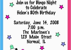 Bingo Birthday Invitations Bingo Game Night Birthday Invitations