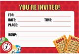 Bingo Birthday Invitations Bingo Party Invitations Envelopes 8 Pack Discount