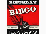 Bingo Birthday Invitations Retro Party Red Black White Bingo Invitations Zazzle Com