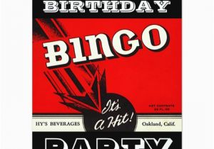 Bingo Birthday Invitations Retro Party Red Black White Bingo Invitations Zazzle Com