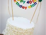 Birthday Banner On Cake Birthday Cake Banner Birthday Cake topper Happy Birthday