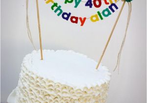 Birthday Banner On Cake Birthday Cake Banner Birthday Cake topper Happy Birthday