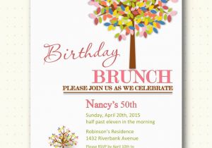 Birthday Brunch Invitation Wording Adult Birthday Party Invitation Milestone 30th 40th 50th