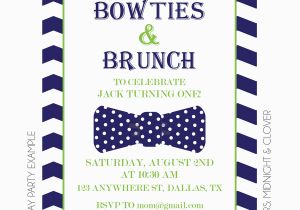 Birthday Brunch Invitation Wording Bowties and Brunch Invitation Kateogroup