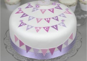 Birthday Cake Decorating Kits Personalised Bunting Birthday Cake Decorating Kit by