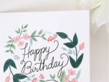 Birthday Card and Flowers Delivery 39 Happy Birthday 39 Floral Card by sonni Blush Paper Co
