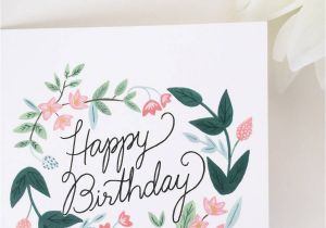 Birthday Card and Flowers Delivery 39 Happy Birthday 39 Floral Card by sonni Blush Paper Co