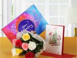 Birthday Card and Flowers Delivery 6 Roses with Cadbury 39 S Celebration and Greeting Card