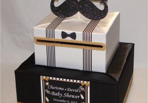 Birthday Card Boxes for Parties Little Gentleman Mustache theme Baby Shower Birthday Card