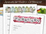 Birthday Card Calendar organizer My Computer is My Canvas Annual Birthday Calendar Card