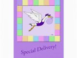 Birthday Card Delivery Service Stork Delivery Service Lavendar Greeting Card Zazzle