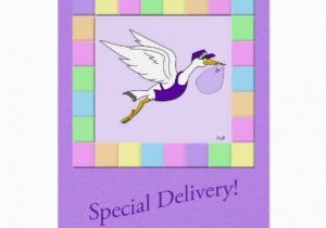 Birthday Card Delivery Service Stork Delivery Service Lavendar Greeting Card Zazzle