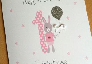 Birthday Card Delivery Uk Handmade Personalised 1st Birthday Card Girls First Fast