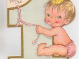 Birthday Card for 1 Year Old Boy 1950s Happy Birthday One Year Old Birthdays Happy and