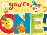 Birthday Card for 1 Year Old Boy Bora Illustraties Februari 2012