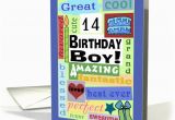 Birthday Card for 14 Year Old Boy Happy Birthday for 14 Year Old Boy Good Word Subway Art