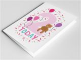 Birthday Card for 2 Year Old Baby Girl 2 Year Old Birthday Card Kids Birthdays Cards Age Cards