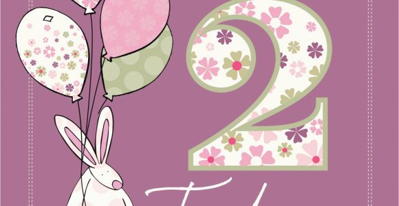Birthday Card for 2 Year Old Baby Girl for A Special Baby Boy who is Two today From Rufus Rabbit