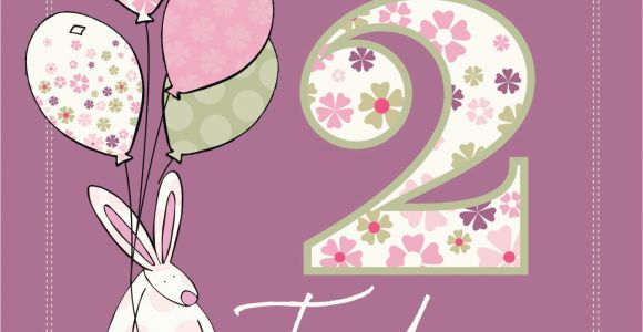 Birthday Card for 2 Year Old Baby Girl for A Special Baby Boy who is Two today From Rufus Rabbit